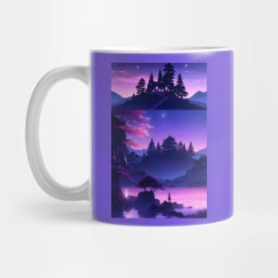 Fantasy purple landscape collage Mug